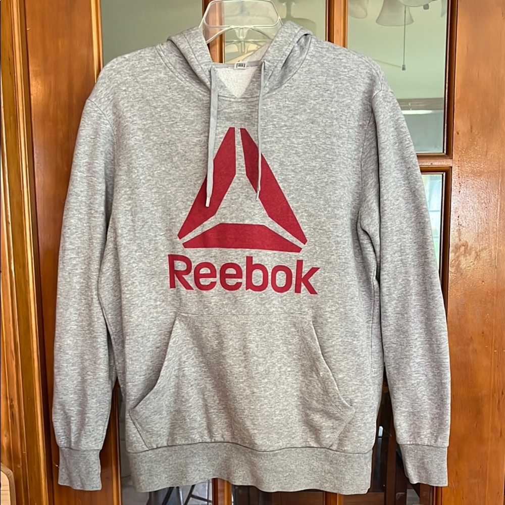 Reebok Gray and Red Sweater with Delta Logo